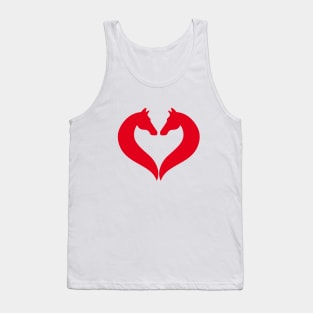 I love horse riding, heart with horse heads Tank Top